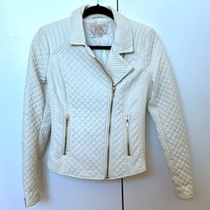 Zara Off White Women’s Faux Leather Jacket Medium